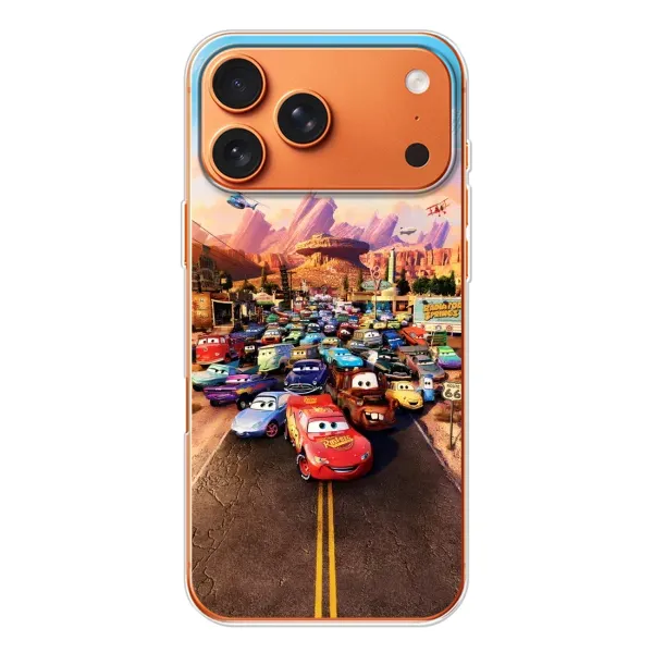 Чохол з принтом «Тачки на трасі» для iPhone 17 Pro Max Чохол з принтом «Тачки на трасі» для iPhone 17 Pro Max
