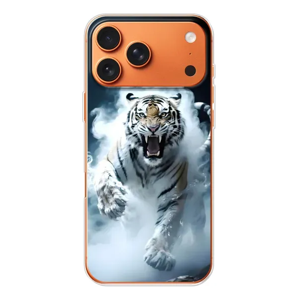 Чохол з принтом «Білий тигр у диму» для iPhone 17 Pro Max Чохол з принтом «Білий тигр у диму» для iPhone 17 Pro Max