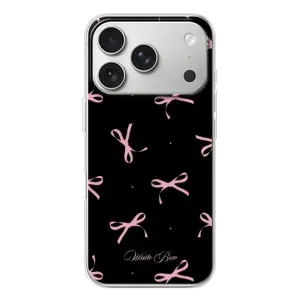 Чехол с бантиками на Айфон 17 Pro (Банты на черном)