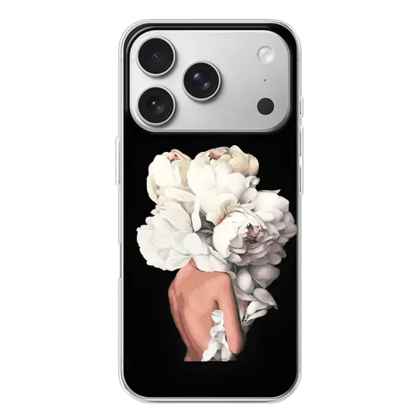 Чехол с принтом «Белые цветы» для iPhone 17 Pro