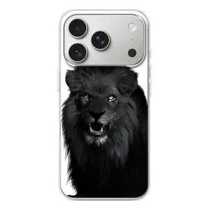 Чехлы с картинками животных iPhone 17 Pro (Черный ЛЕВ)