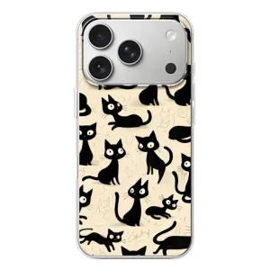 Чехол с рисунком кот на iPhone 17 Pro (Черные коты)
