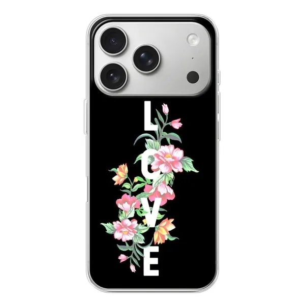 Чохол з принтом «Квіти LOVE» для iPhone 17 Pro
