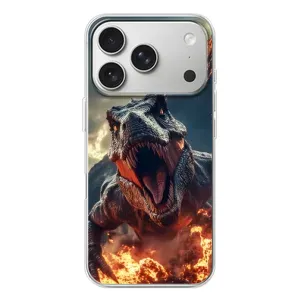 Чехол с картинкой «Хищники» для iPhone 17 Pro (Огненный динозавр)