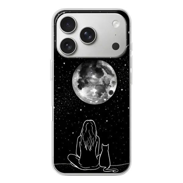 Чехол с принтом «Девушка с котом» для iPhone 17 Pro