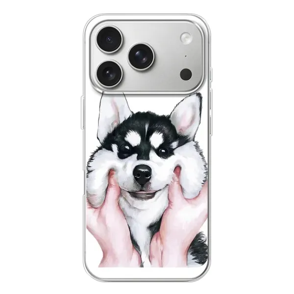 Чехол с принтом «Довольный Хаски» для iPhone 17 Pro