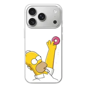 Чехол с Симпсонами для iPhone 17 Pro (VPrint) (Гомер с пончиком)