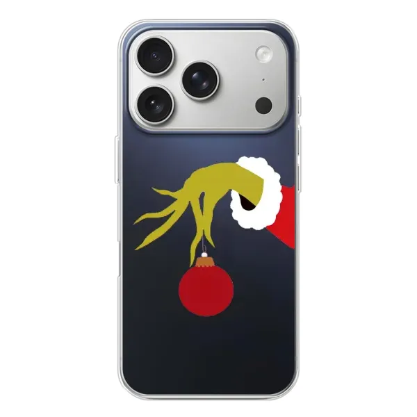 Чехол с принтом «Гринч с игрушкой» для iPhone 17 Pro