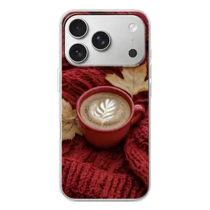 Чехол с уникальным дизайном «Осень с кофе» для iPhone 17 Pro (Кофе на пледе)