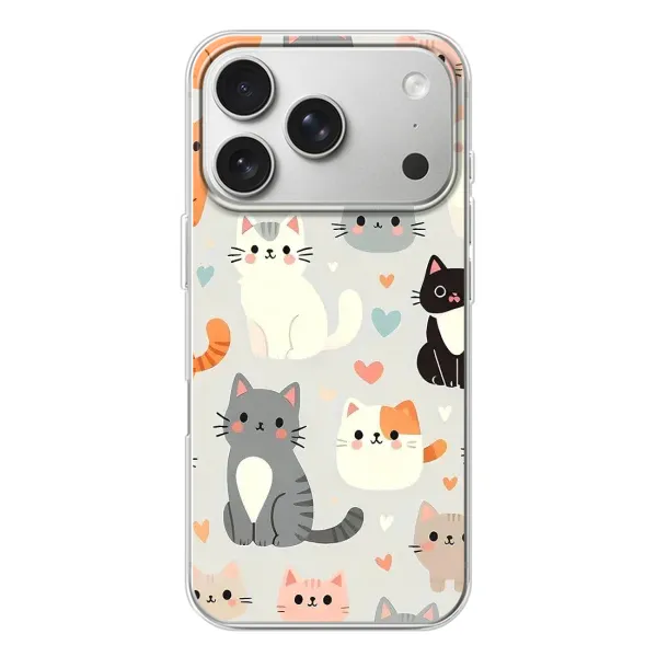 Чехол с принтом «Коллаж котов» для iPhone 17 Pro
