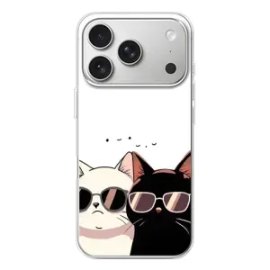 Чехол с рисунком кот на iPhone 17 Pro (Коты в очках)