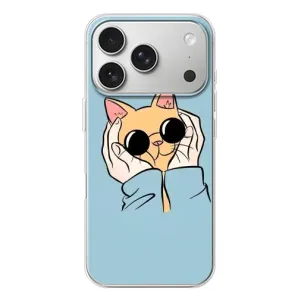 Чехол на Айфон 17 Pro с Котами (VPrint) (Котик в очках)