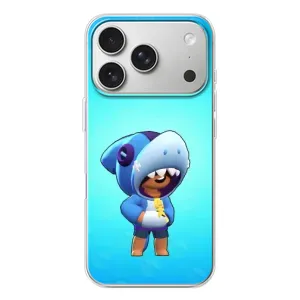 Чехол для iPhone 17 Pro Бравл Старс (VPrint) (Леон акула)