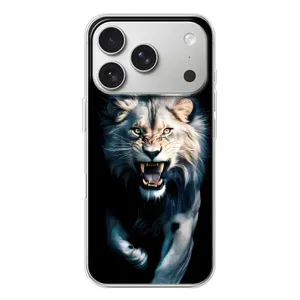 Чехол с картинкой «Хищники» для iPhone 17 Pro (Лев в темноте)