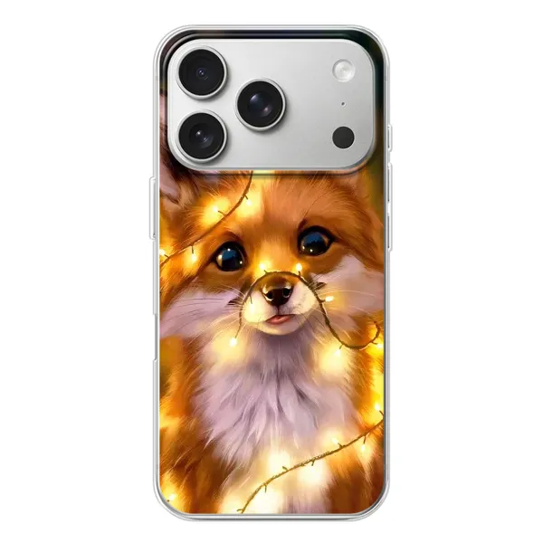 Чохол з принтом «Лисичка в гірляндах» для iPhone 17 Pro Чохол з принтом «Лисичка в гірляндах» для iPhone 17 Pro
