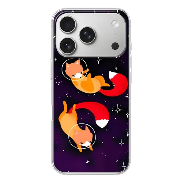 Чохол з принтом «Лисички космонавти» для iPhone 17 Pro Чохол з принтом «Лисички космонавти» для iPhone 17 Pro