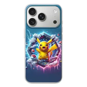 Чехол с Пикачу на iPhone 17 Pro (Лого Пикачу)