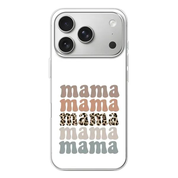 Чехол с принтом «Текстовый коллаж мама» для iPhone 17 Pro
