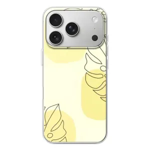 Силиконовый чехол с принтом в цветах на iPhone 17 Pro (Желтая монстера арт)