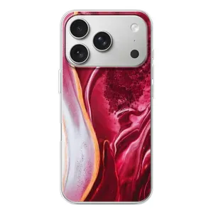 Чехол для Айфон 17 Pro - с принтом (Дизайнерские) (AlphaPrint) (Мрамор красный)