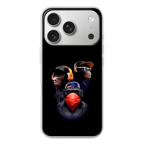 Чехол с принтом «Три обезьяны» для iPhone 17 Pro