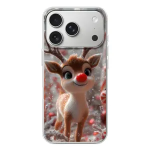 Яркий чехол для iPhone 17 Pro с Зимними Оленятами