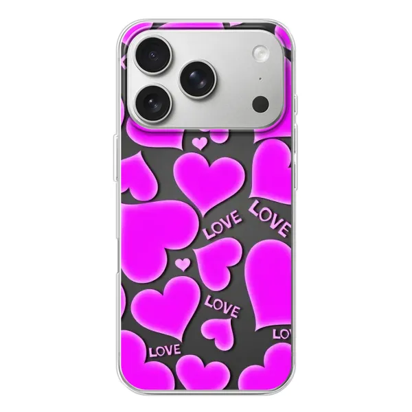 Чохол з принтом «Pink hearts» для iPhone 17 Pro