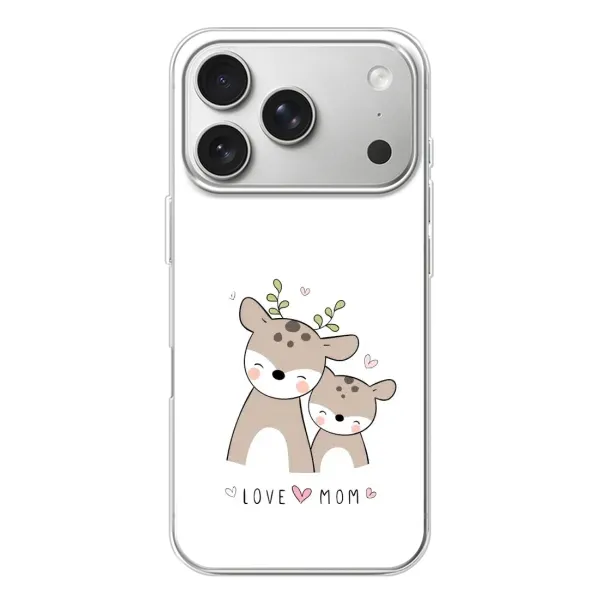 Чехол с принтом «Оленята мама и малыш» для iPhone 17 Pro