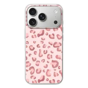 Чехол с розовым рисунком для iPhone 17 Pro (Розовый леопард)