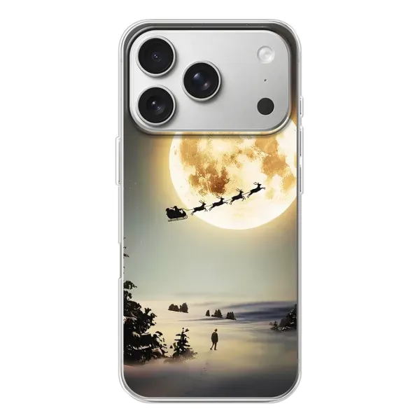 Чехол с принтом «Санта на луне» для iPhone 17 Pro