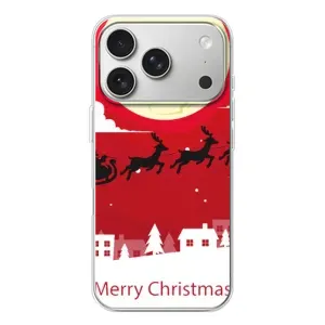 Рождественские Чехлы для iPhone 17 Pro (VPrint) (Санта с оленями)