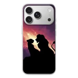 Чехол Король лев на Айфон 17 Pro (Силуэт Симба и Налу)