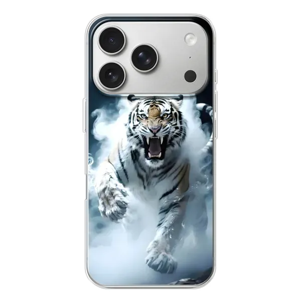 Чехол с принтом «Белый тигр в дыму» для iPhone 17 Pro Чехол с принтом «Белый тигр в дыму» для iPhone 17 Pro
