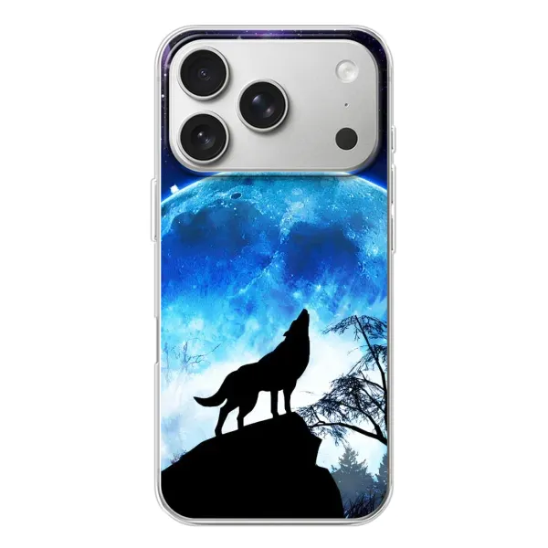 Чехол с принтом «Волк на луну» для iPhone 17 Pro