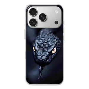 Чехол с картинкой «Хищники» для iPhone 17 Pro (Черная змея)
