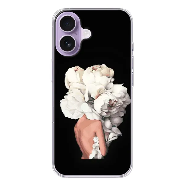 Чехол с принтом «Белые цветы» для iPhone 17