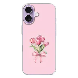 Чехол с розовым рисунком для iPhone 17 (Букет цветов)