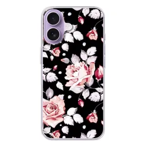 Чехлы с Цветами для iPhone 17 (VPrint) (Цветочки на черном)