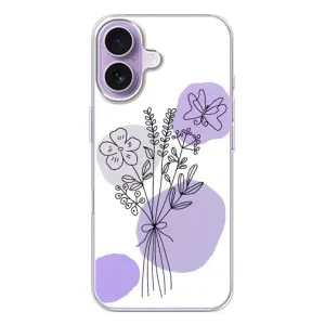 Силиконовый чехол с принтом в цветах на iPhone 17