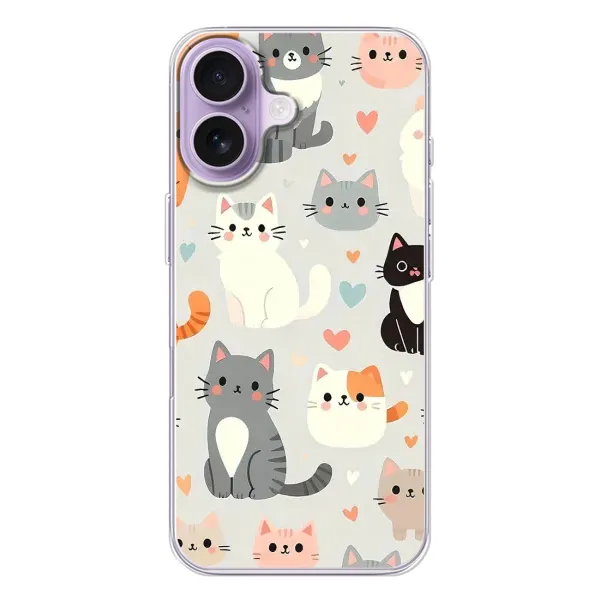 Чехол с принтом «Коллаж котов» для iPhone 17