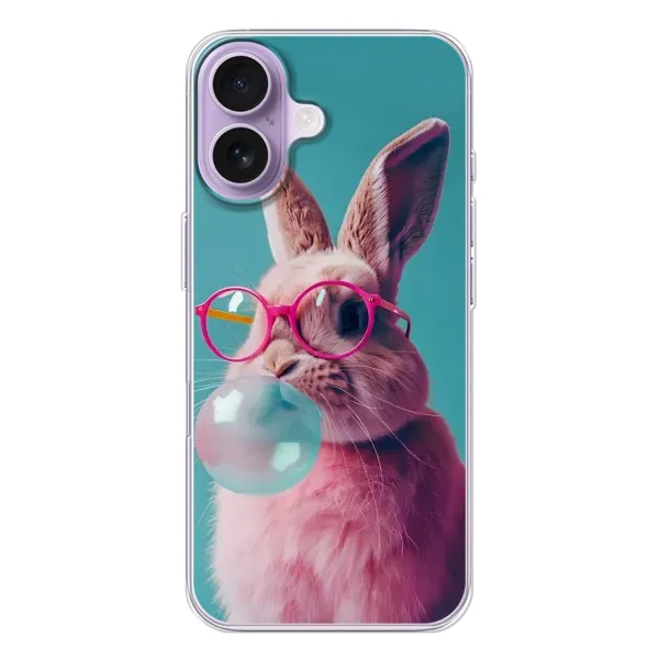 Чохол з принтом «Кролик в окулярах» для iPhone 17