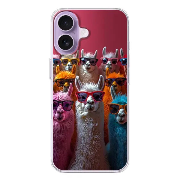 Чохол з принтом «Лами в окулярах» для iPhone 17