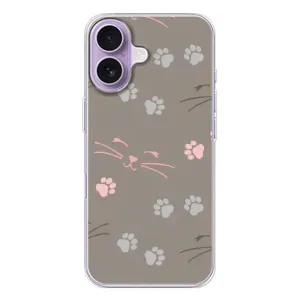 Чехол с рисунком кот на iPhone 17 (Лапы и усы)