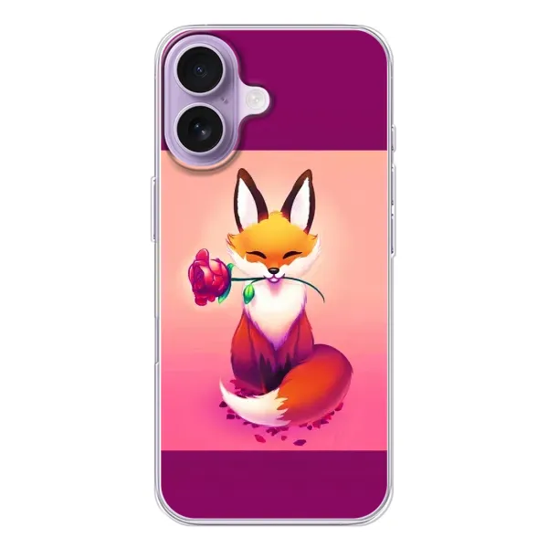 Чохол з принтом «Лиса з трояндою» для iPhone 17