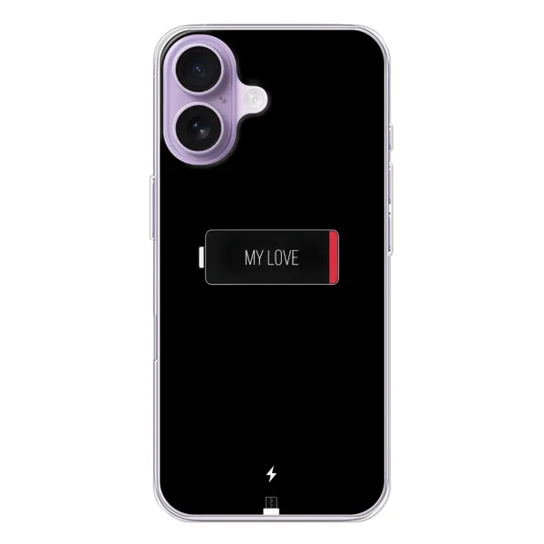 Чохол з принтом «Love battery» для iPhone 17