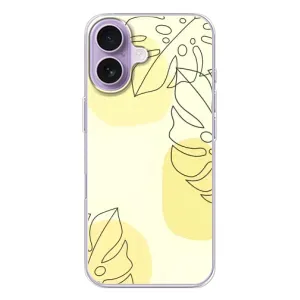 Силиконовый чехол с принтом в цветах на iPhone 17 (Желтая монстера арт)