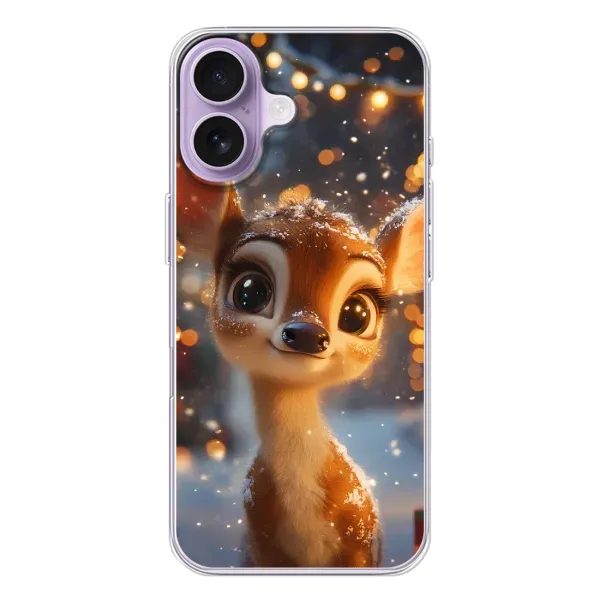 Чохол з принтом «Оленятко серед гірлянд» для iPhone 17