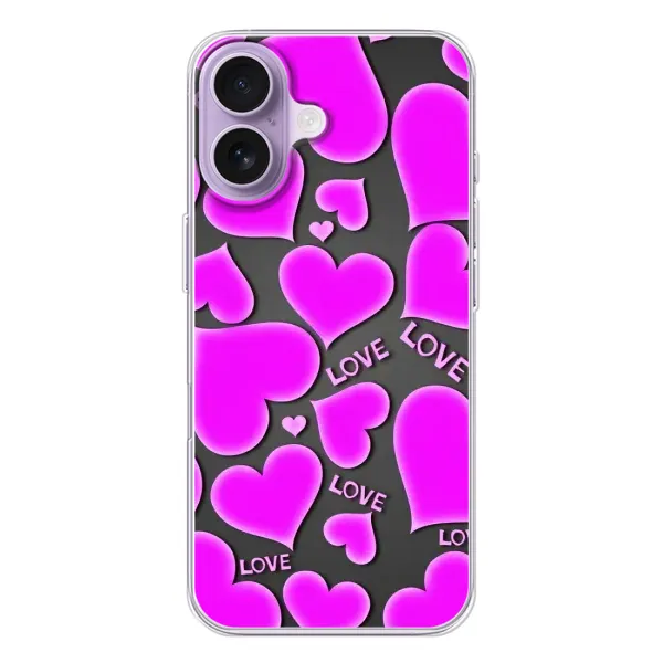 Чохол з принтом «Pink hearts» для iPhone 17
