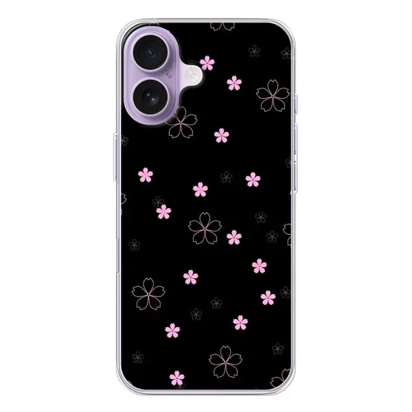 Чехол с принтом «Розовые цветы на черном» для iPhone 17 Чехол с принтом «Розовые цветы на черном» для iPhone 17