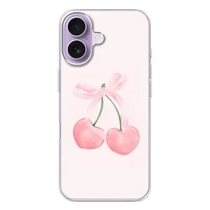 Чехол с розовым рисунком для iPhone 17 (Розовые вишни)